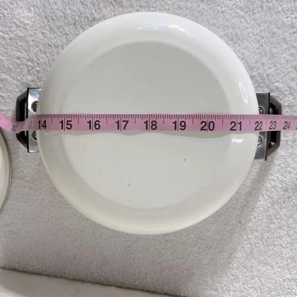 Vintage Enamelware Dutch Oven With Floral Design - Picture 12 of 13